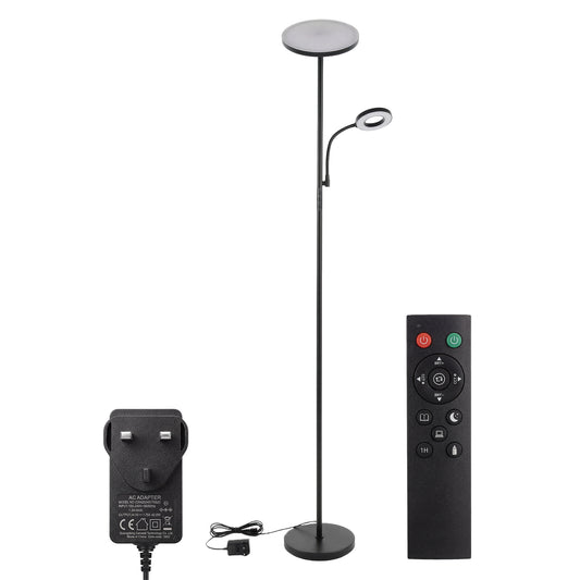 Emitto Modern Floor Lamp 2-in-1 Adjustable Reading Light Remote Control Timer
