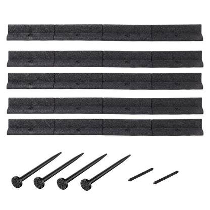 Lambu Garden Edging Border 5 Pack Bendable Lawn Landscape Edging Paths Grey