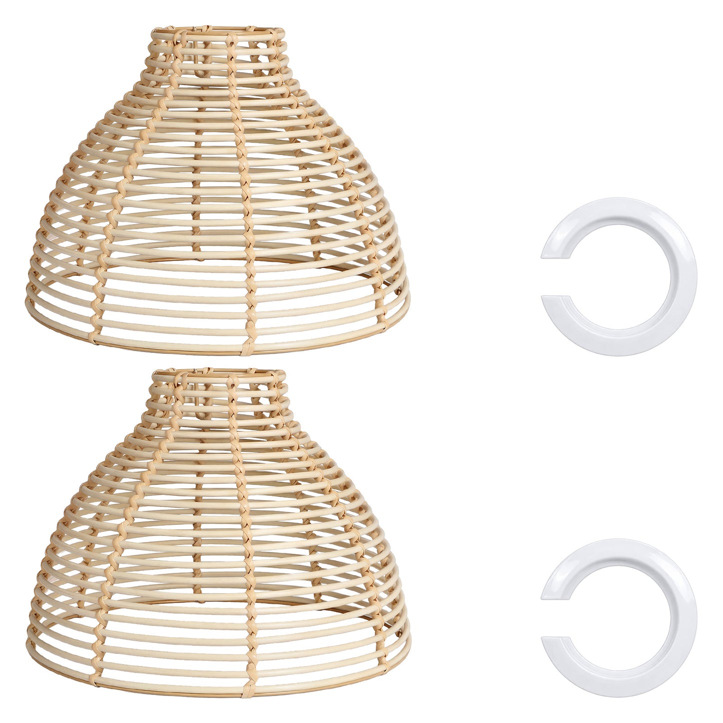 Emitto Ceiling Light Shade Wicker Basket Style Plastic Lampshade Pendant  2PCS