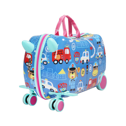 Dekko 17'' Kids Ride On Suitcase Carry On Travel Luggage on Wheel Lightweight