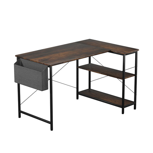 Levede L Shaped 120cm Browm Computer Desk Home Office Laptop Modern