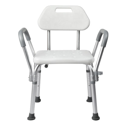 Levede Shower Chair Bath Stool Bench Seat for Elderly with Back Arm Adjustable