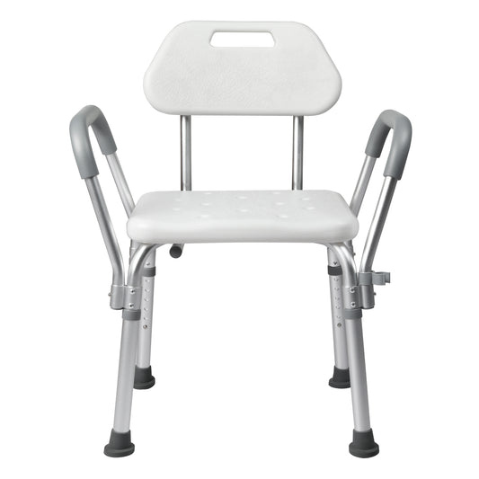 Levede Shower Chair Bath Stool Bench Seat for Elderly with Back Arm Adjustable