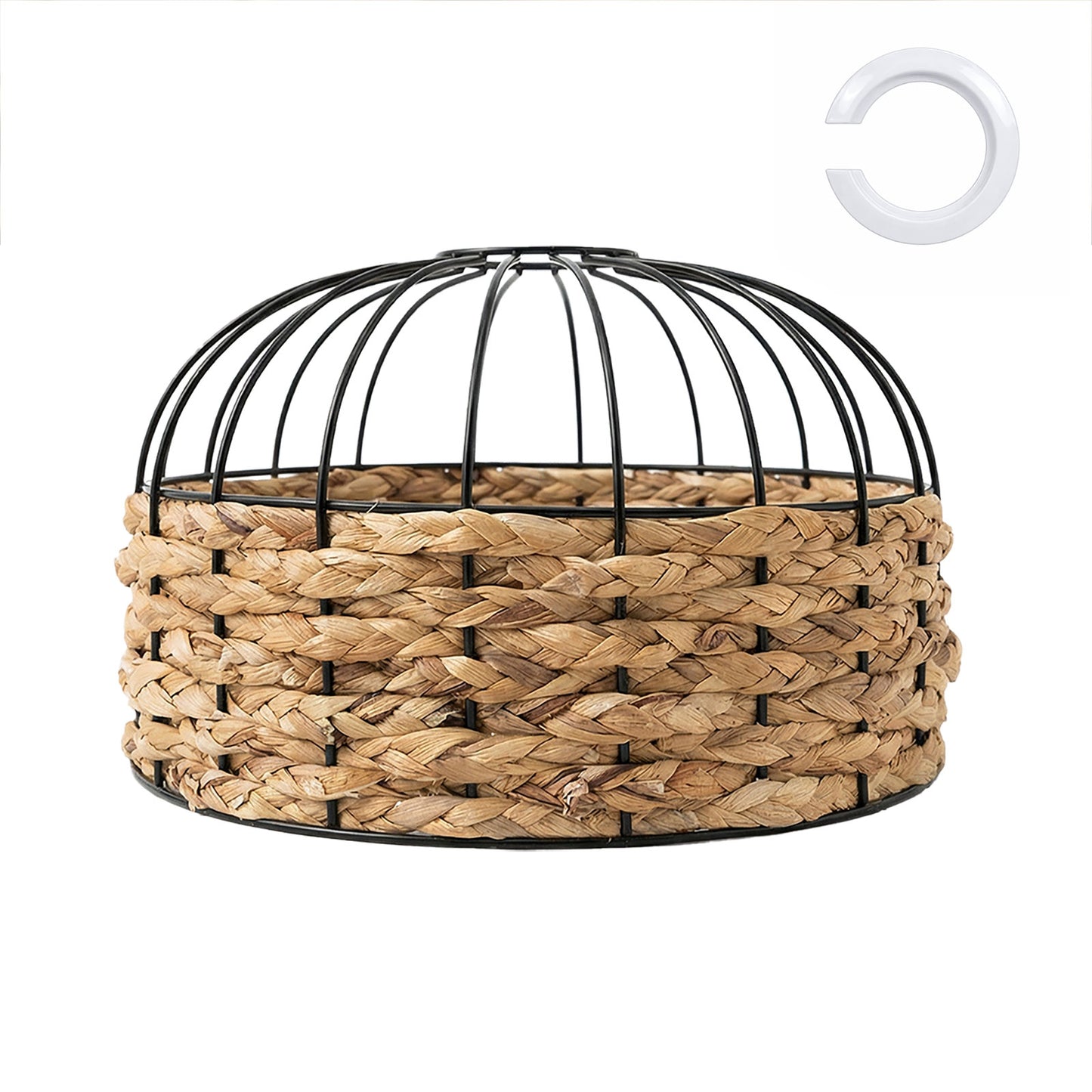 Emitto Ceiling Light Shade Easy Fit Pendant Lampshade Woven Metal Glass E27 B22