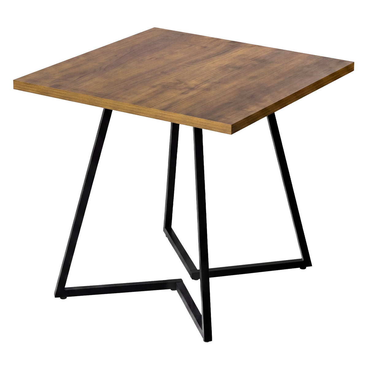 Levede dining table square dining table 80cm 25mm metal frame MDF Walnut