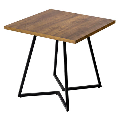 Levede dining table square dining table 80cm 25mm metal frame MDF Walnut