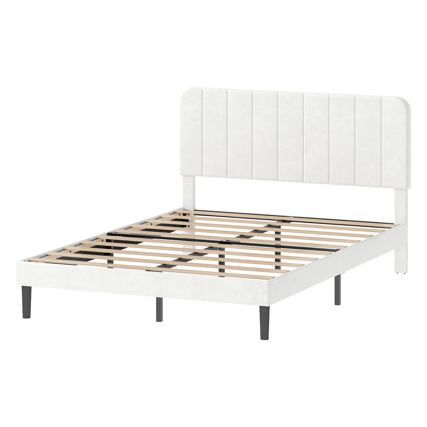 Levede Double Bed Frame Upholstered Platform Bedframe Adjustable Headboard