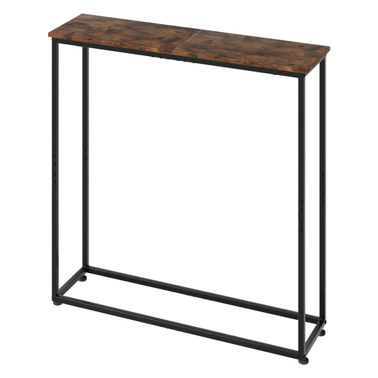 Console Hall Table Slim Wooden Entryway Hallway Sofa Display Shelf Metal Frame