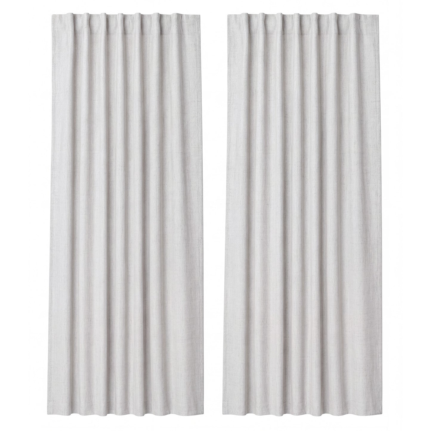 Marlow 100% Blackout Curtains Thermal Linen Look Ready Made 46x54 in Off-White