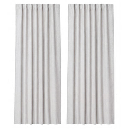 Marlow 100% Blackout Curtains Thermal Linen Look Ready Made 46x54 in Off-White