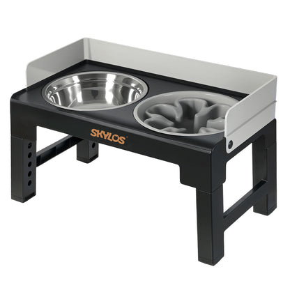 Skylos Dog Bowls Elevated with Stand Stainless Steel Bowl 6 Height Adjustable