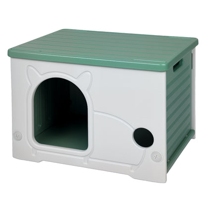 Skylos Dog Kennel Plastic Puppy Shelter Pet House Weatherproof Outdoor Indoor