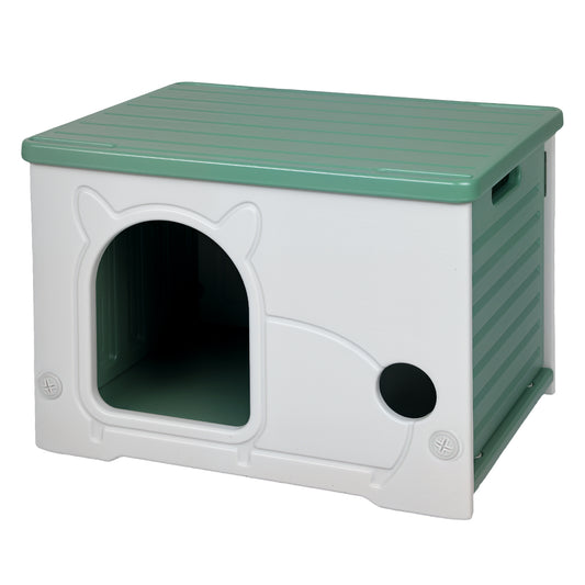 Skylos Dog Kennel Plastic Puppy Shelter Pet House Weatherproof Outdoor Indoor