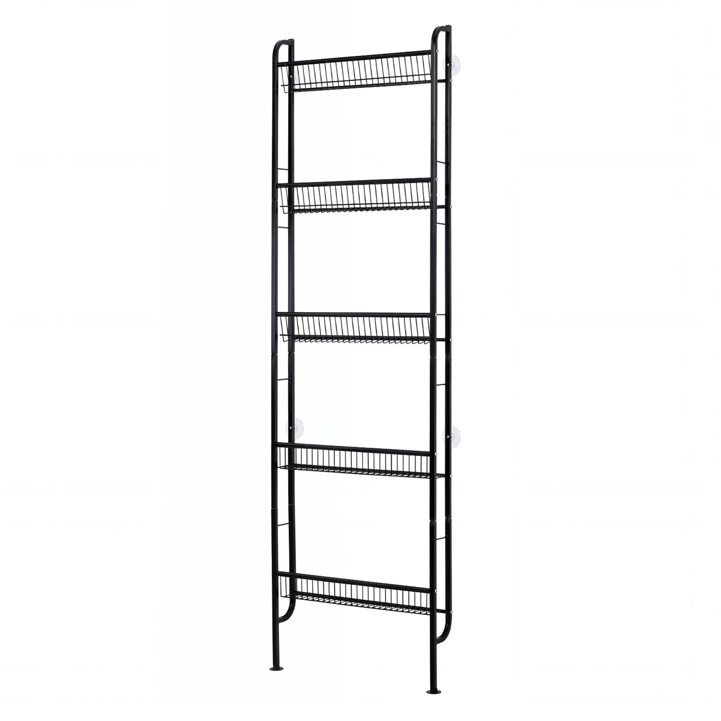 Levede Behind Door Storage Organiser Narrow 5-Tier Bathroom Shelves Steel Black