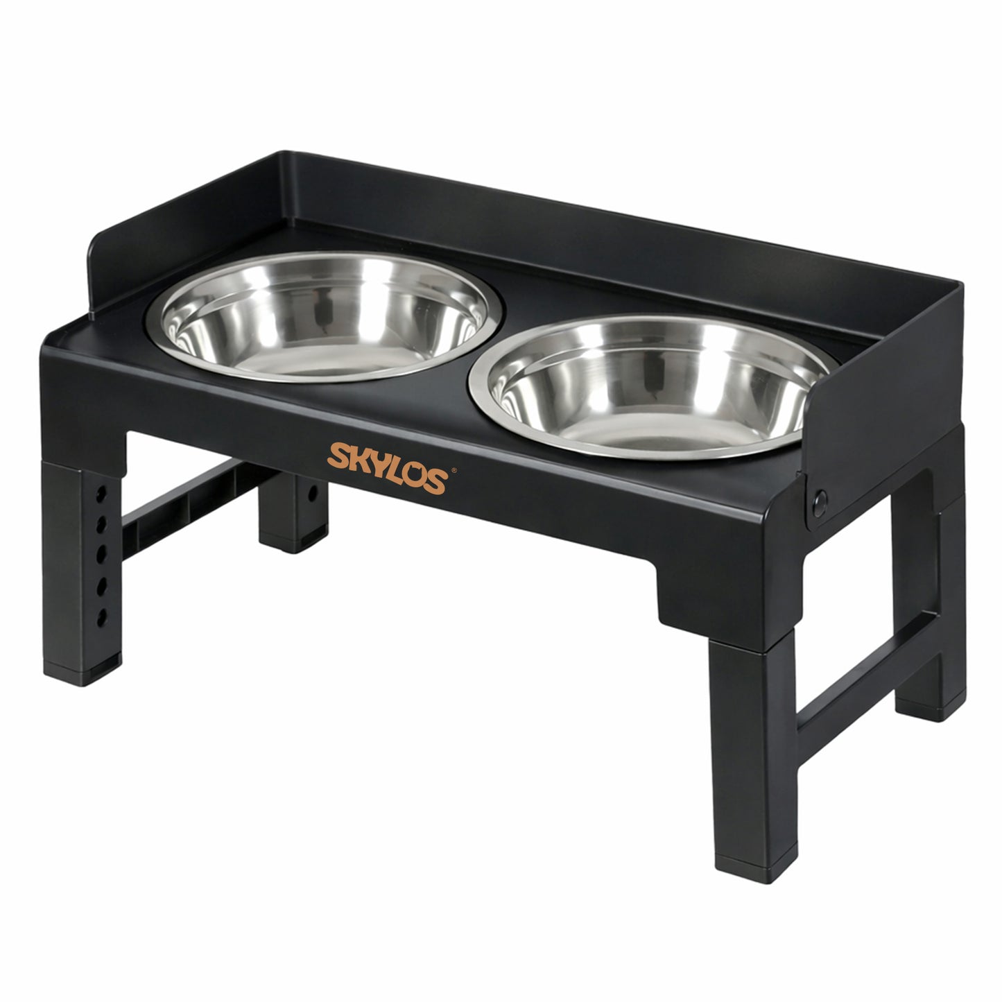 Skylos Dog Bowls Elevated with Stand Stainless Steel Bowl 6 Height Adjustable