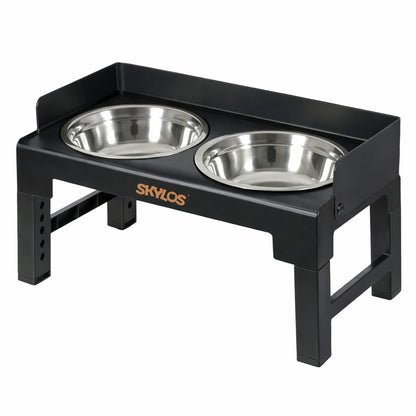 Skylos Dog Bowls Elevated with Stand Stainless Steel Bowl 6 Height Adjustable