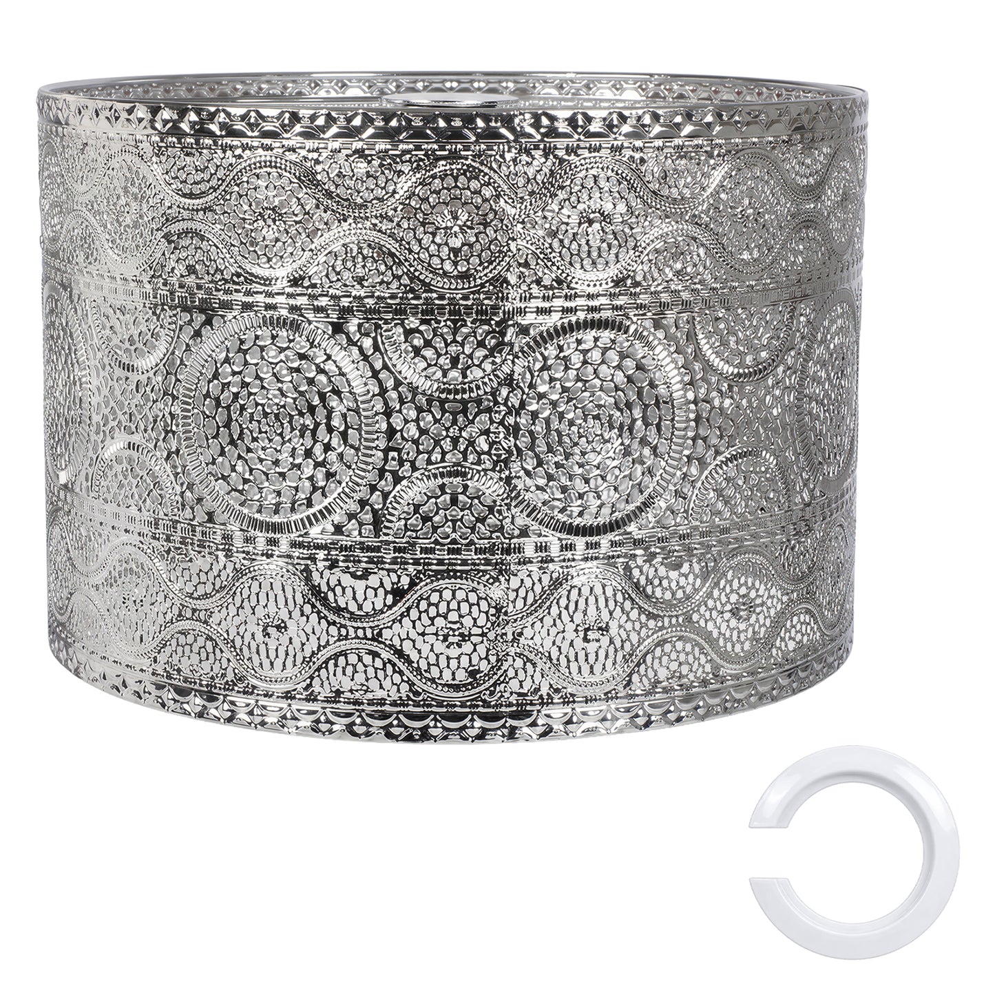 Emitto Ceiling Light Shade Moroccan Style Silver Chrome Pendant Shade Lamp Decor