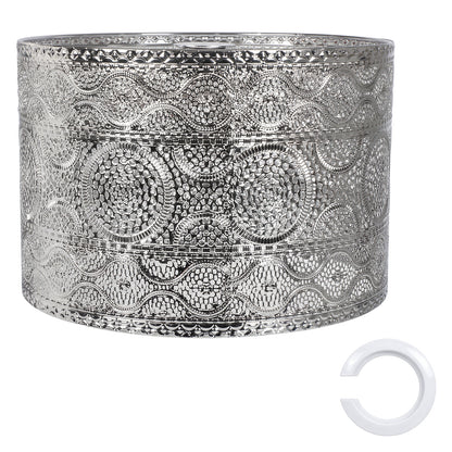 Emitto Ceiling Light Shade Moroccan Style Silver Chrome Pendant Shade Lamp Decor