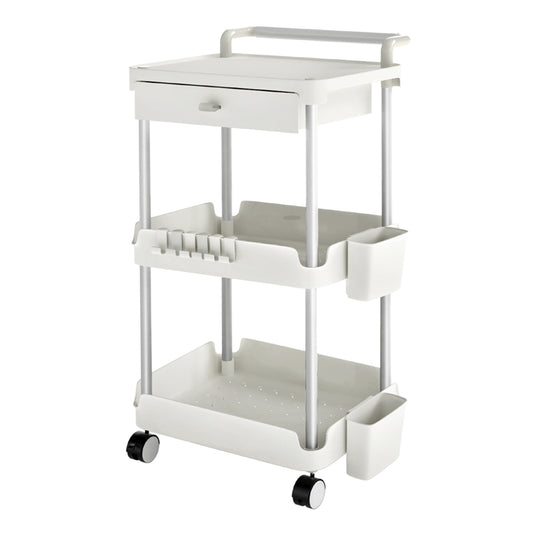 Levede Metal Storage Trolley on Wheels 3/4 Tier with Drawer Pink Rolling Cart