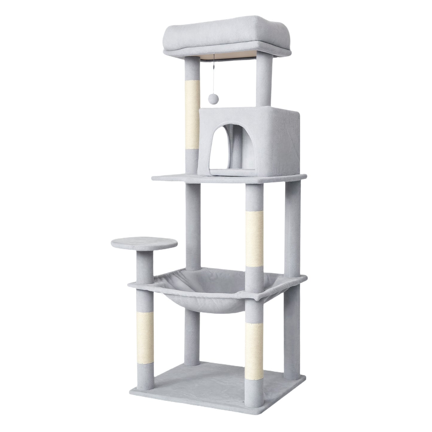 Skylos Cat Tree Activity Center Scratching Post with Condo Perch Bed Hammock