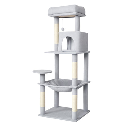 Skylos Cat Tree Activity Center Scratching Post with Condo Perch Bed Hammock
