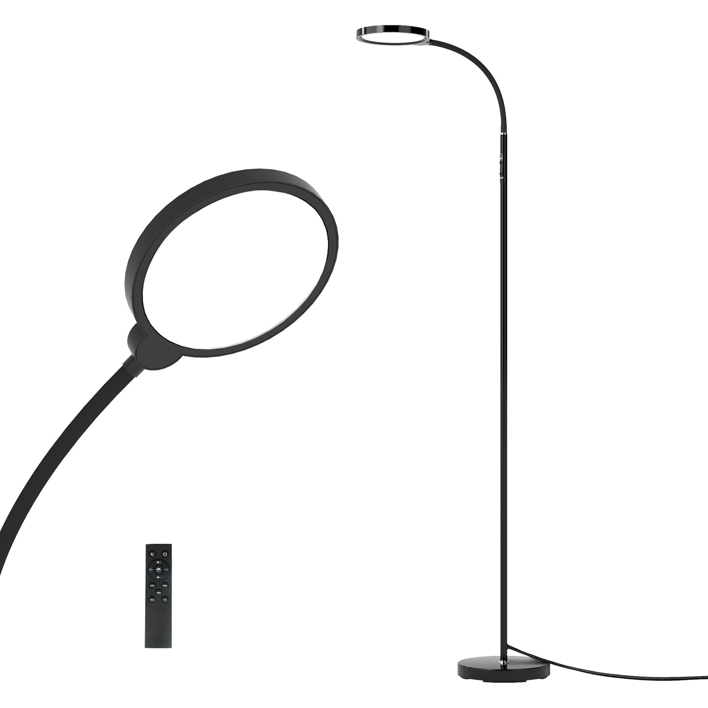 Emitto LED Floor Lamp Dimmable Standard Reading Light Remote Adjustable Angle