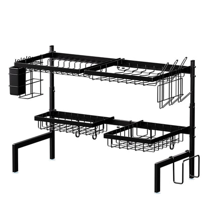 Toque Dish Drainer Drying Rack Drip Tray Stainless Steel Expandable Over Sink