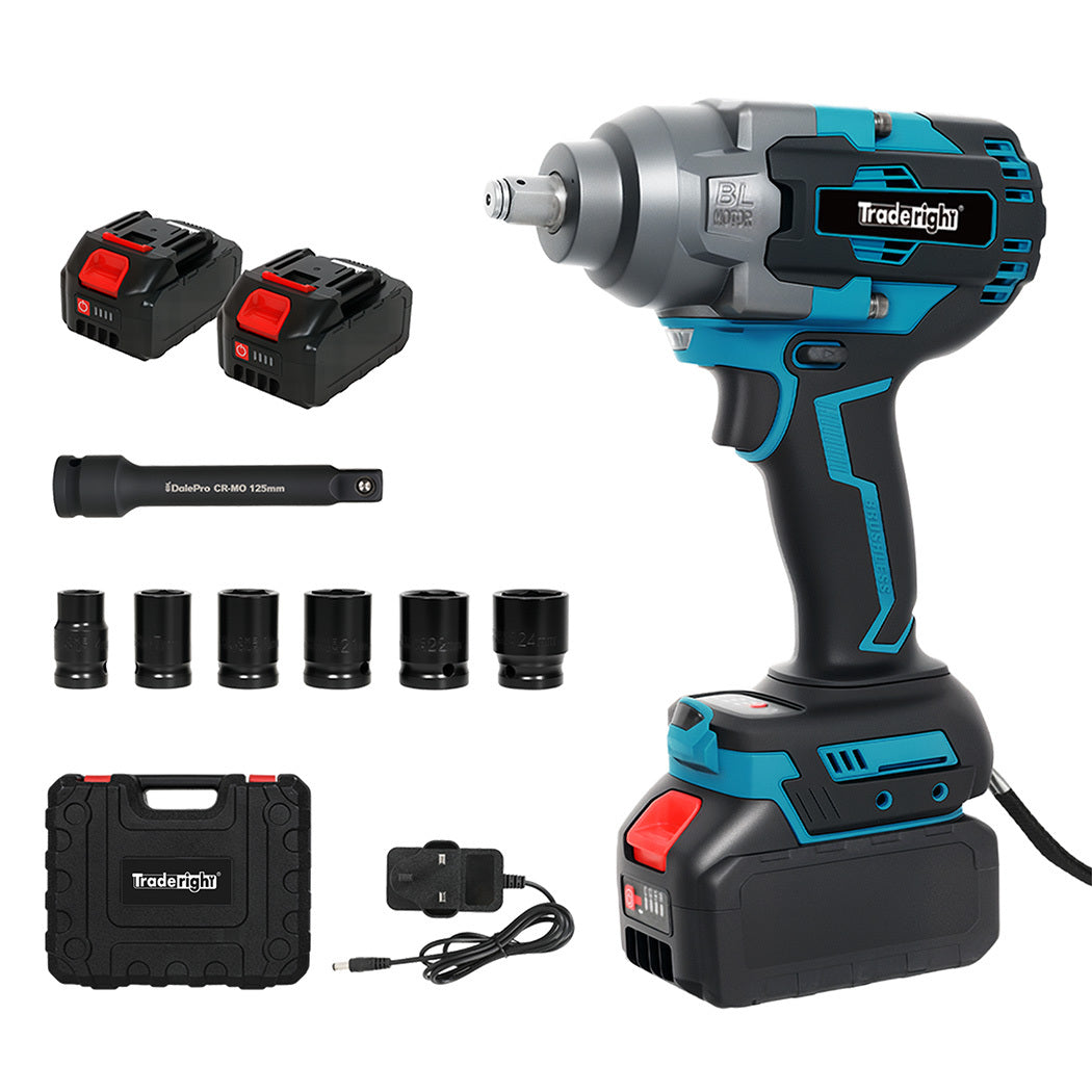 TraderightÂ 21VÂ CordlessÂ BrushlessÂ ImpactÂ Wrench DriverÂ 550/1200N.m 4.0AhÂ Battery