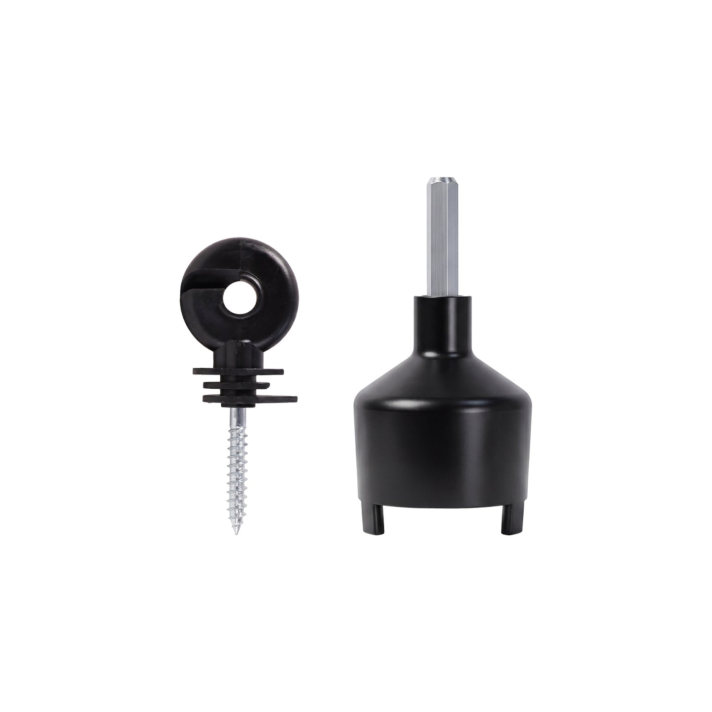 Traderight Electric Fence Insulators Grooved PP+PE Black 120pc