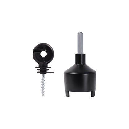 Traderight Electric Fence Insulators Grooved PP+PE Black 120pc