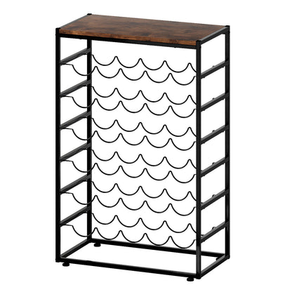 Levede Wine Rack 30 Bottles Free Standing Floor Wooden Top 6 Tiers Wine Shelves