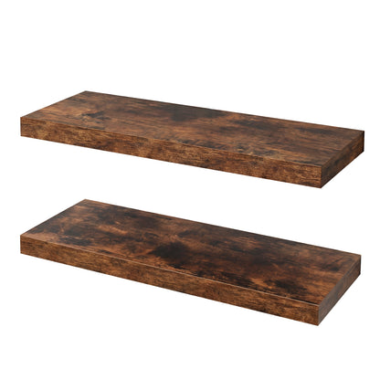 Levede Floating Shelf Wall Mounted Storage Modern Easy Assembly 2 PCS Brown