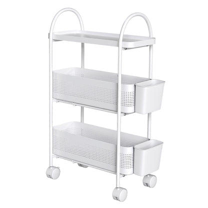 Levede Slim Stroage Trolley Cart on Wheel for Kitchen Bathroom Narrow Space Rack