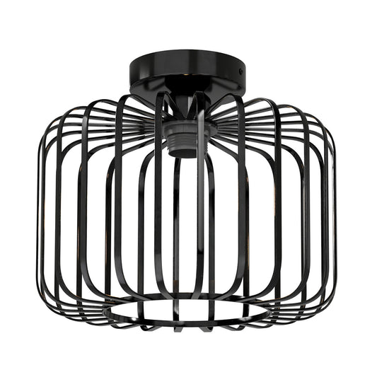 Emitto Ceiling Light Industrial Chandelier Metal Pendant Lamp Bedroom E27 Black