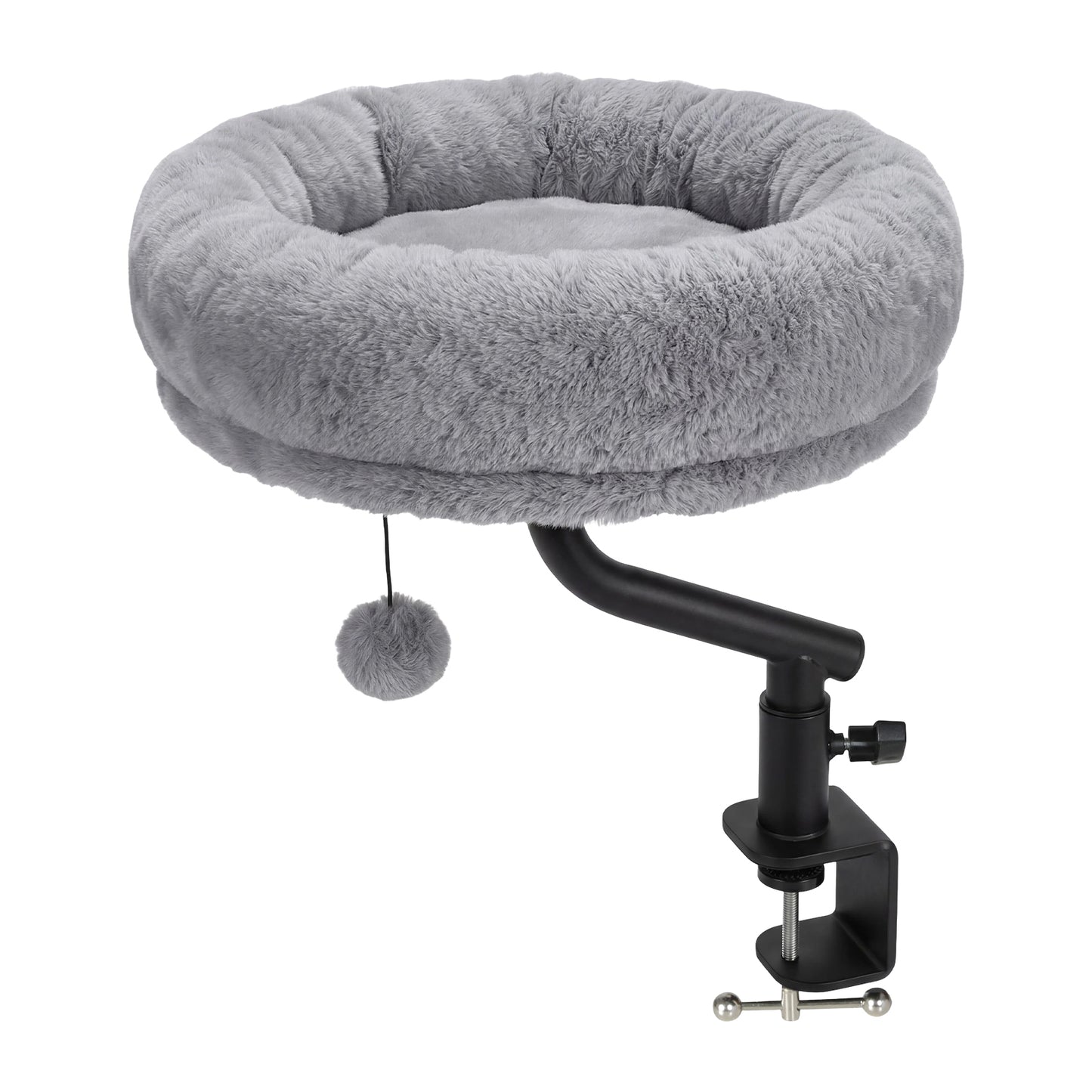 Skylos Cat Desk Bed Rotatable Adjustable Elevated Grey Cozy Hanging Desk
