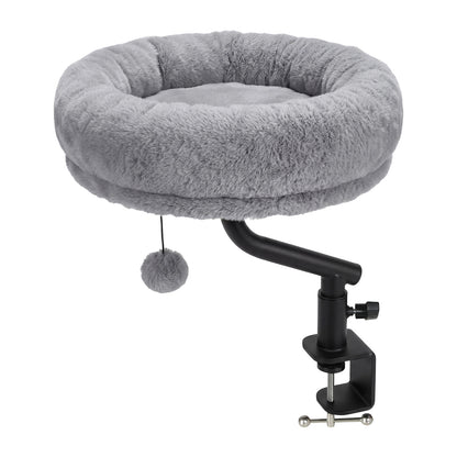 Skylos Cat Desk Bed Rotatable Adjustable Elevated Grey Cozy Hanging Desk