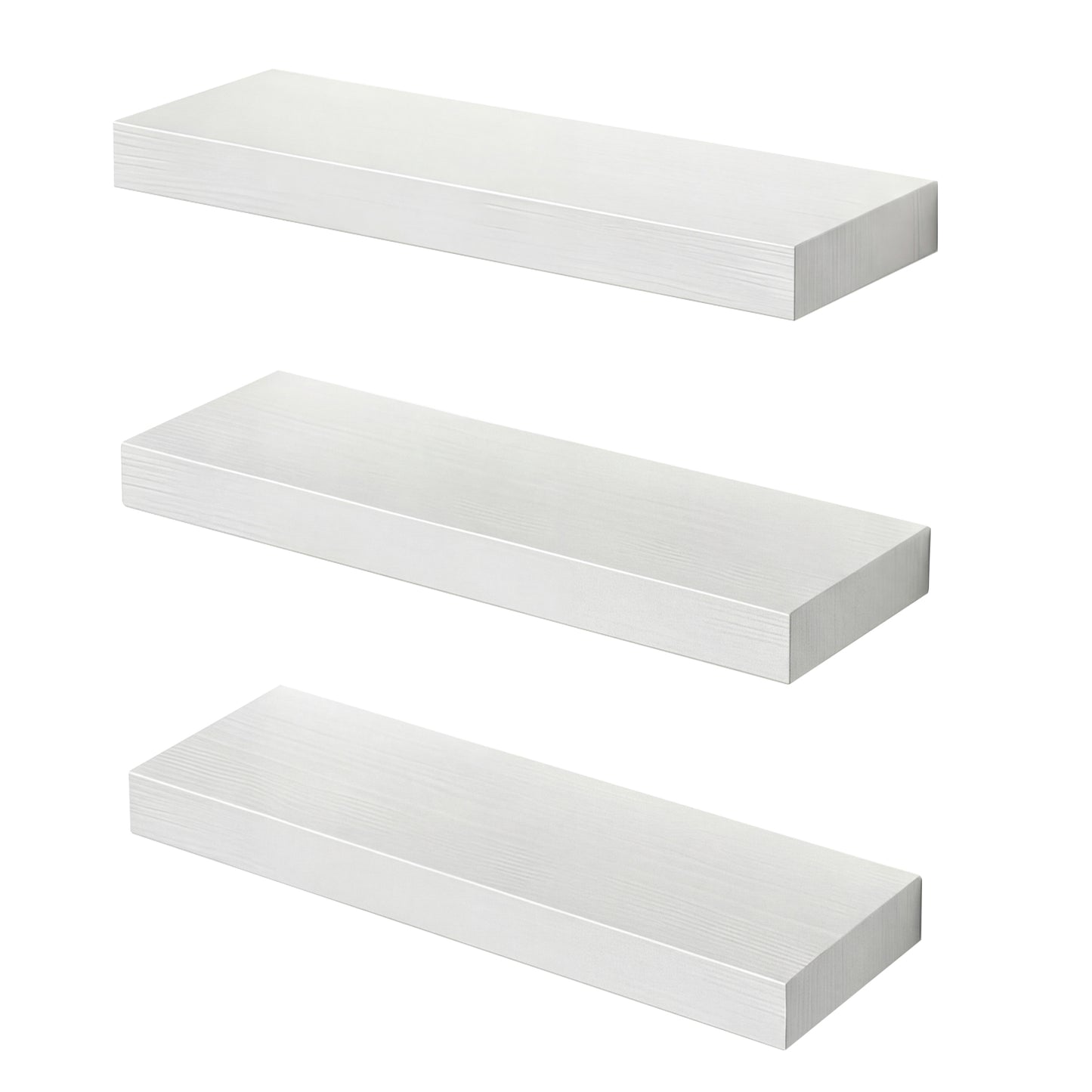 Levede Floating Shelf Wall Storage Screw Mounted Rustic Home Decor 3 PCS White