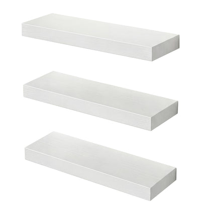 Levede Floating Shelf Wall Storage Screw Mounted Rustic Home Decor 3 PCS White