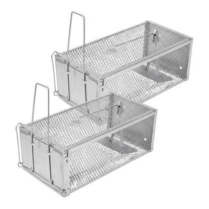 TOQUE Humane Mouse Traps Live Catch Rodent Trap Auto Lock For outdoor 2pc