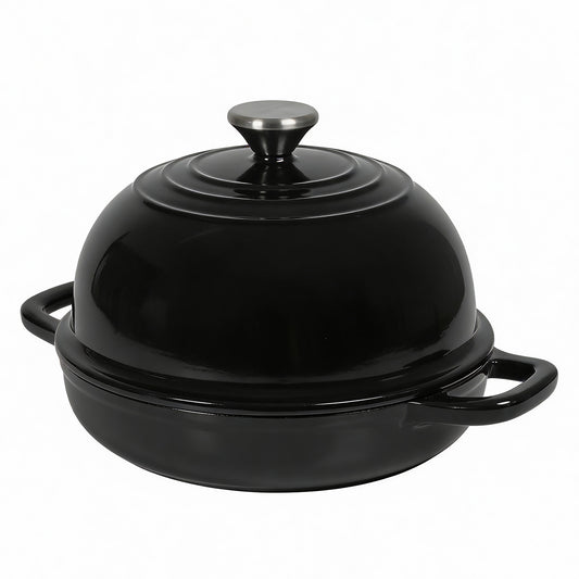 Toque Cast Iron Enamelled Dutch Oven Bread Baking Pot Casserole Dish Round 24cm