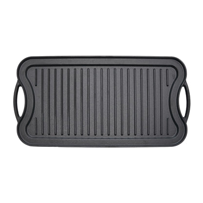 Toque Reversible Cast Iron Griddle Plate Non-Stick Grill Skillet Kitchen 50.5cm