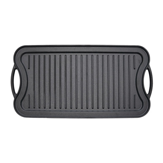 Toque Reversible Cast Iron Griddle Plate Non-Stick Grill Skillet Kitchen 50.5cm