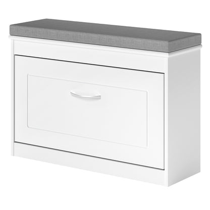 Levede Slim Shoe Storage Cabinet White Hallway Shoe Bench Organiser Unit 75cm