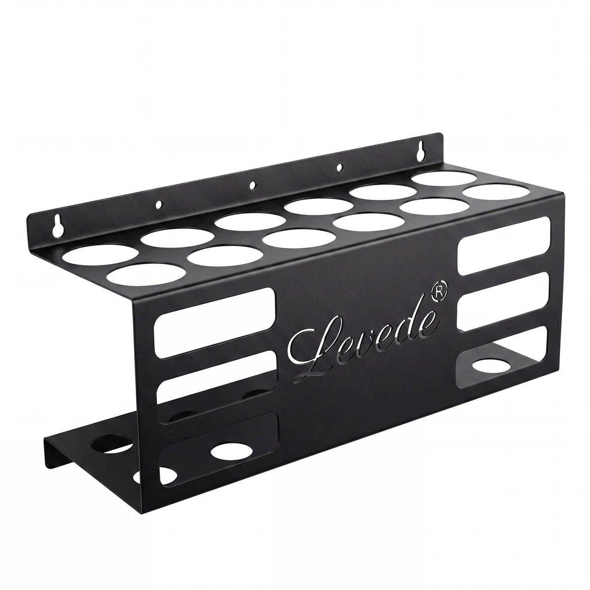 Levede Silicone Tube Holder 12 Hole Carbon Steel Wall Mount Garage Van Black