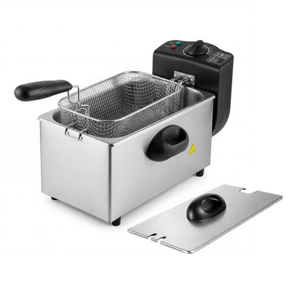 Spector Deep Fat Fryer 3L Chip Pan Basket Stainless Steel Adjustable Temp 2000W