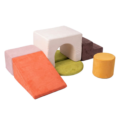 Dekko Soft Play Set Foam Blocks Baby Climbing Blocks Vellum Suede
