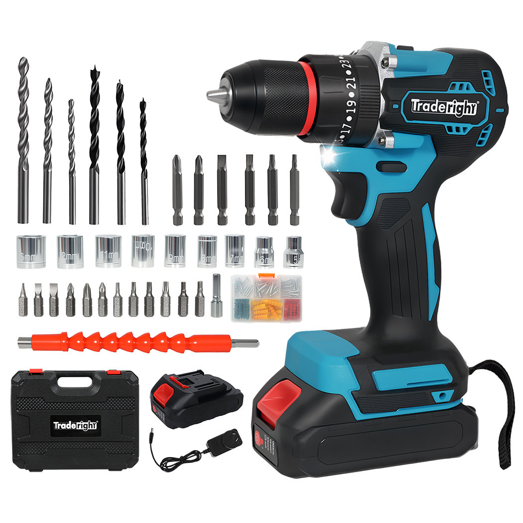 Traderight 96 in 1 Cordless Electric Drill Set Driver Screwdriver Rechargeable