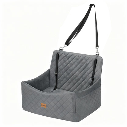 Skylos Dog Booster Car Seat Travel Carrier Bed Basket for Pet up to 55lbs Grey