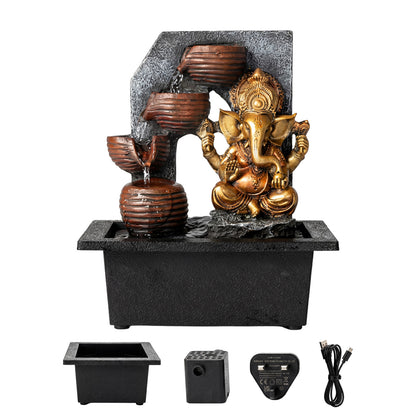 Spector Tabletop Water Fountain Indoor Garden Fountains LED Resin Bronze
