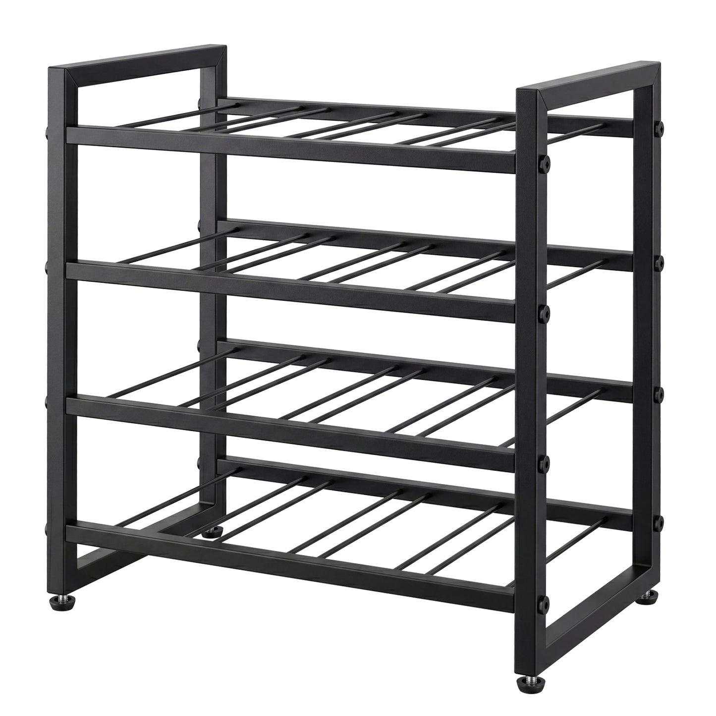 Levede 16 Bottle Wine Rack Countertop Wine Storage Organiser 4 Tier Metal Black